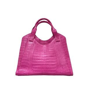 Nancy Gonzalez Pink Crocodile Tote